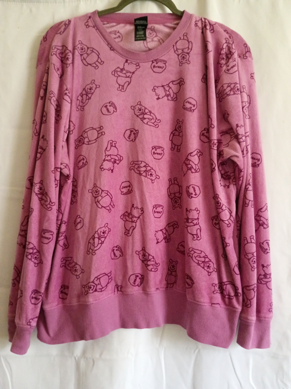 Pink/Purple Graphic Women's Lightweight Soft Sweatshirt Size Xl Winnie the Pooh